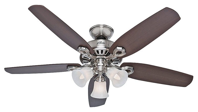 Shell Ceiling Fan Hunter 53237 Ceiling Fan, 5049 cfm Air, 5-Blade, Brazilian Cherry/Harv ...