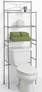 Zenna Home 2623NN Bathroom Spacesaver, 3-Shelf, Steel, Nickel