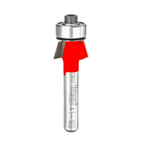 Freud 41-102 Bevel Trim Bit, 19/32 in Dia Cutter, 9/32 in L Cutting, 1-7/8 in OAL, 1/4 in Dia Shank, 2-Cutter