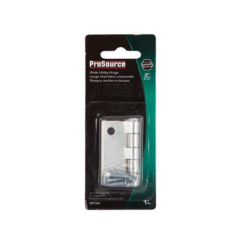 ProSource LR-038-PS Utility Hinge, Steel, Zinc, Removable Pin, 180 deg Range of Motion, Full Mortise Mounting
