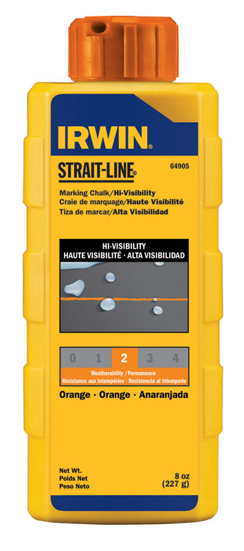 Irwin Strait-Line 8 oz. Fluorescent Orange Mason Line Chalk Permanent