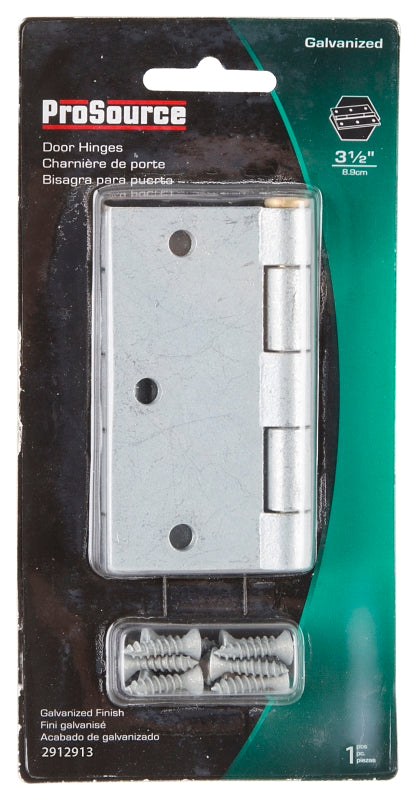 ProSource LR-045-PS Utility Hinge, Steel, Galvanized, Removable Pin, 180 deg Range of Motion, Full Mortise Mounting