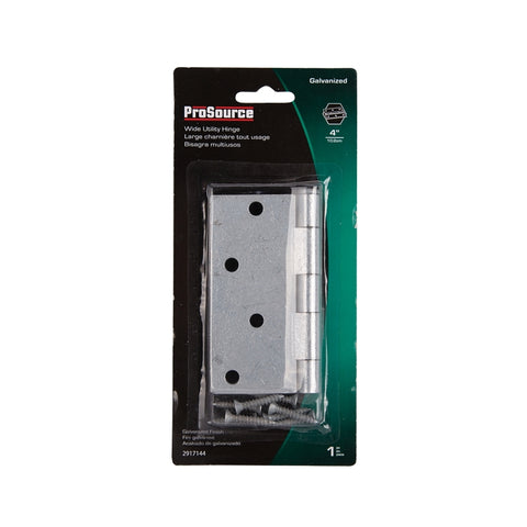 ProSource LR-046-PS Utility Hinge, Steel, Galvanized, Removable Pin, Full Mortise Mounting, 70 (Pair) lb