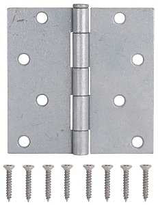 ProSource LR-046-PS Utility Hinge, Steel, Galvanized, Removable Pin, Full Mortise Mounting, 70 (Pair) lb