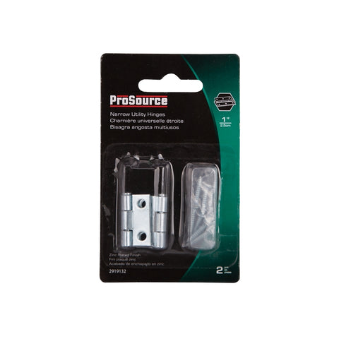 ProSource LR-052-PS Utility Hinge, Steel, Zinc, Removable Pin, 180 deg Range of Motion, Full Mortise Mounting