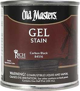 Old Masters 84516 Gel Stain, Carbon Black, Liquid, 0.5 pt