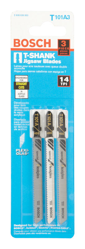 Bosch Metal T-Shank 4 in. L Jig Saw Blade 14 TPI 3 pk