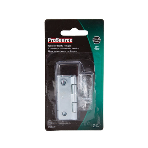 ProSource LR-054-PS Utility Hinge, Steel, Zinc, Removable Pin, 180 deg Range of Motion, Full Mortise Mounting
