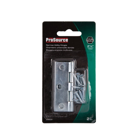 ProSource LR-055-PS Utility Hinge, Steel, Zinc, Removable Pin, 180 deg Range of Motion, Full Mortise Mounting