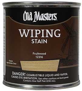 Old Masters 12316 Wiping Stain, Fruitwood, Liquid, 0.5 pt, Can