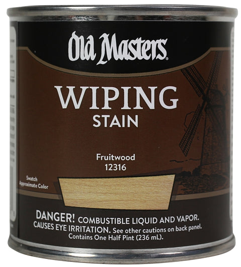 Old Masters 12316 Wiping Stain, Fruitwood, Liquid, 0.5 pt, Can