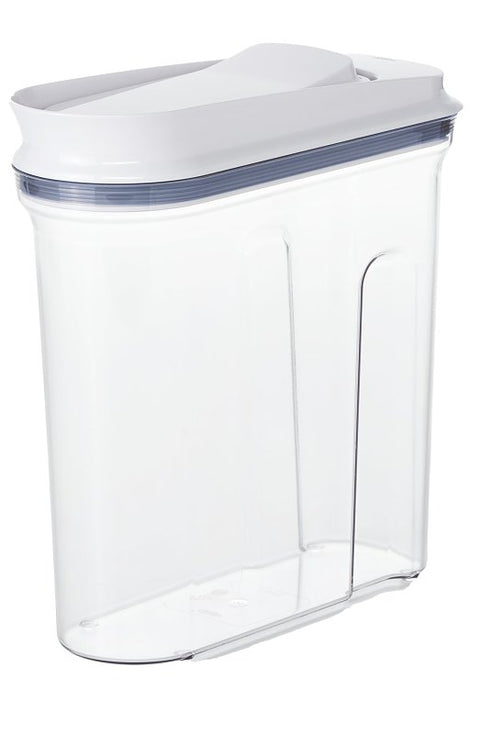 Oxo 11114000 Cereal Dispenser, 3.4 qt Capacity, Plastic/Silicone, Clear, 10.2 in L, 4.3 in W, 10-1/2 in H
