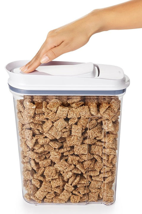 Oxo 11114100 Cereal Dispenser, 4.5 qt Capacity, Plastic/Silicone, Clear, 10.2 in L, 4 in W, 12-1/2 in H
