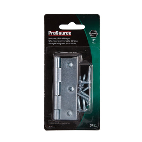 ProSource LR-056-PS Utility Hinge, Steel, Zinc, Loose Pin, 180 deg Range of Motion, Full Mortise Mounting, 28 (Pair) lb