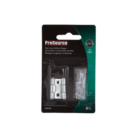 ProSource LR-047-PS Cabinet Hinge, Steel, Zinc, Fixed Pin, 180 deg Range of Motion, Full Mortise Mounting, 7 (Pair) lb