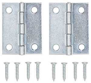 ProSource LR-049-PS Cabinet Hinge, Steel, Zinc, Fixed Pin, 180 deg Range of Motion, Full Mortise Mounting, 10 (Pair) lb