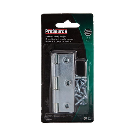 ProSource LR-051-PS Cabinet Hinge, Steel, Zinc, Fixed Pin, 180 deg Range of Motion, Full Mortise Mounting, 28 (Pair) lb