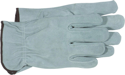 Boss B81162-L Gloves, L, 8 to 8-3/8 in L, Keystone Thumb, Slip-On Cuff, Split Cowhide Leather, Gray