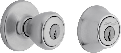 Kwikset 695T 26DCP6ALRCSK6 Combination Lockset, Knob Handle, Tylo Design, Satin Chrome, 3 Grade