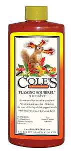 Cole's Flaming Squirrel Seed Sauce FS08 Bird Seed, Cajun Flavor, 8 oz Bottle