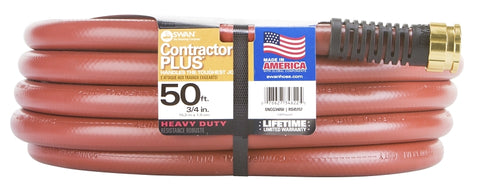 Swan SNCG34050 Garden Hose, 50 ft L, Rubber/Vinyl, Red