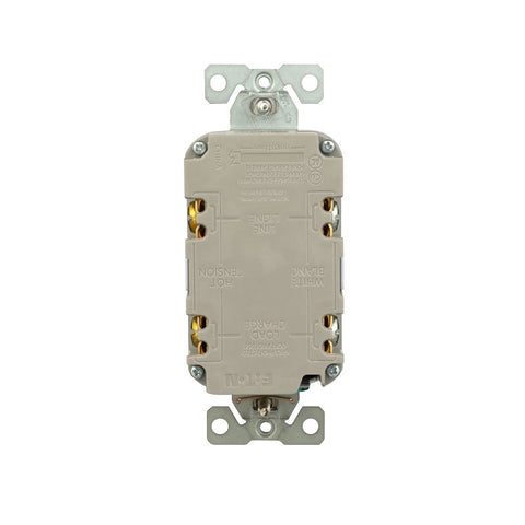 Eaton TRGF20W Tamper-Resistant Self-Test GFCI Receptacle, 125 V, 20 A, NEMA: NEMA 5-20R, Back, Side Wiring, White