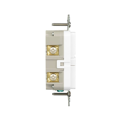 Eaton TWRGF20W Self-Test GFCI Receptacle, 125 V, 20 A, NEMA: NEMA 5-20R, Back, Side Wiring, White