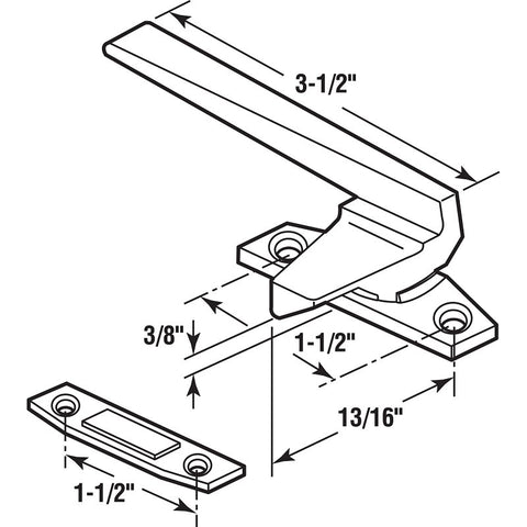 Prime-Line H 3598 Locking Handle, Zinc, Bronze