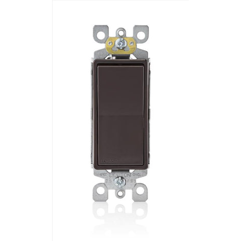 Leviton Decora 15 amps Three Pole Rocker AC Quiet Switch Brown 1 pk