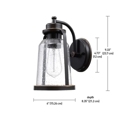 Globe Electric Vintage 1-Light Oil Rubbed Bronze Roth Wall Sconce