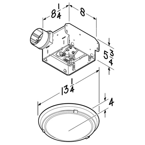 Broan-NuTone Roomside 80 CFM 2.5 Sones Bathroom Exhaust Fan with Light
