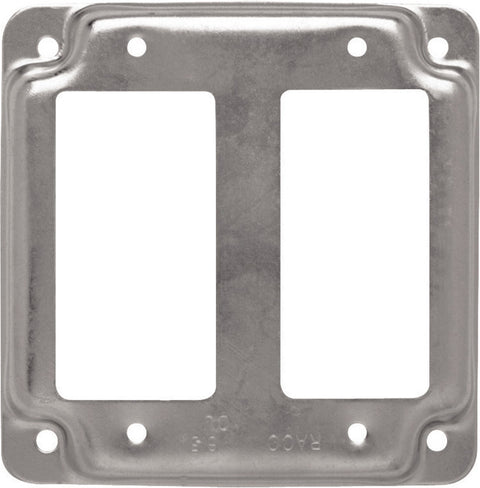 Raco Square Steel 2 gang Electrical Cover For 2 GFCI Receptacles Silver