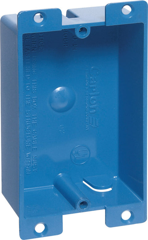 Carlon 3-5/8 in. H Rectangle 1 Gang Outlet Box Blue PVC