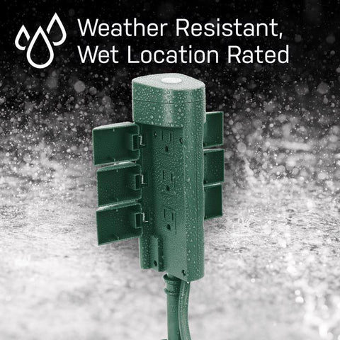 Feit Smart Home Outdoor 6 ft. L Green Smart-Enabled Outlet Stake 14/3