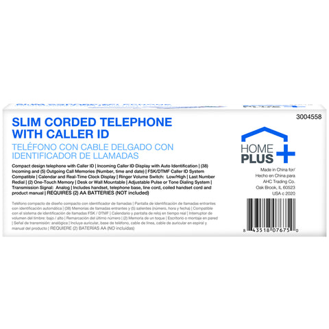 Home Plus 1 Handle Analog Telephone White
