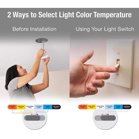 Feit Enhance Warm White 7.3 in. W Plastic LED Dimmable Recessed J-Box Downlight 12 W