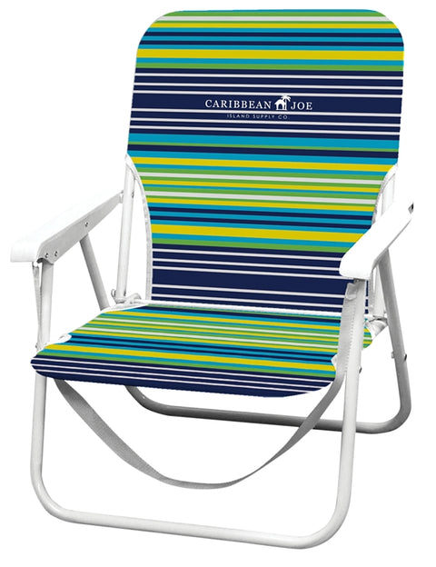 Caribbean Joe CJ-7720 Beach Chair, 22 in W, 16-1/2 in D, 25.2 in H, Steel Frame, Polyester Seat, Pack of 6