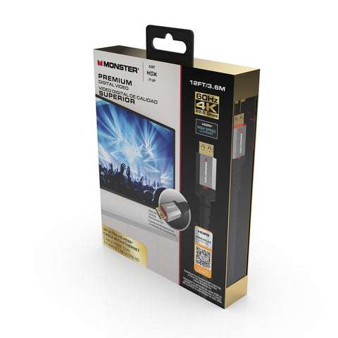 Monster Just Hook It Up 12 ft. L HDMI Cable With Ethernet 4K Ultra HD