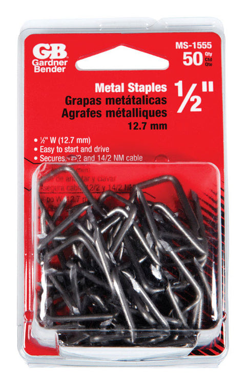GB 1/2 in. W Zinc-plated Metal Insulated Cable Staple 50