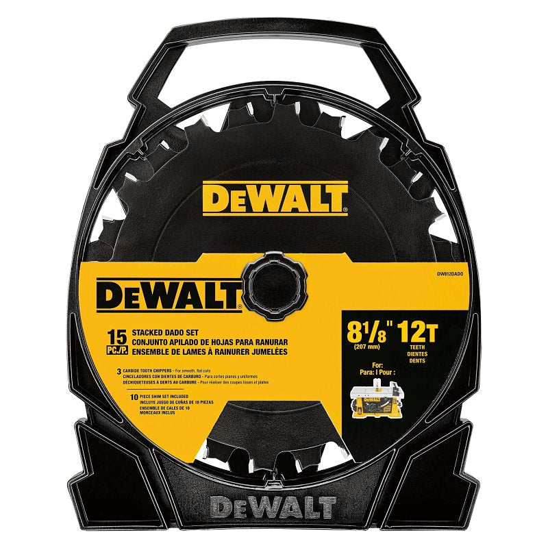 DEWALT DW812DADO Stacked Dado Set, 15-Piece – Shell Lumber and Hardware