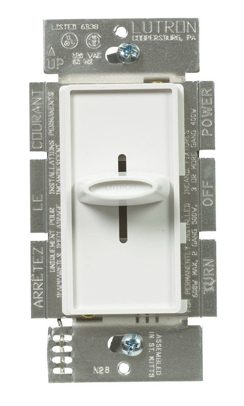 Lutron Skylark 5 amps 600 watts Slide Dimmer Switch White