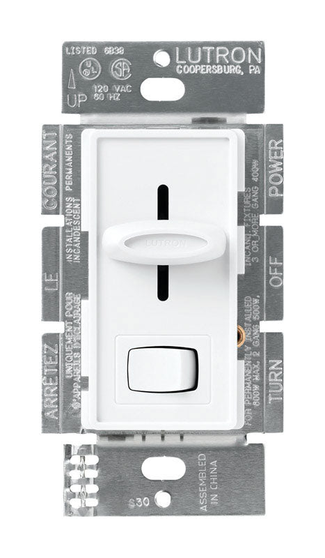 Lutron Skylark 5 amps 600 watts Slide Dimmer Switch White