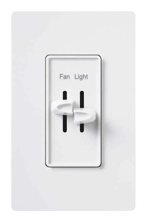 Lutron Skylark 1.5 amps Single Pole Slide Fan and Light Switch White