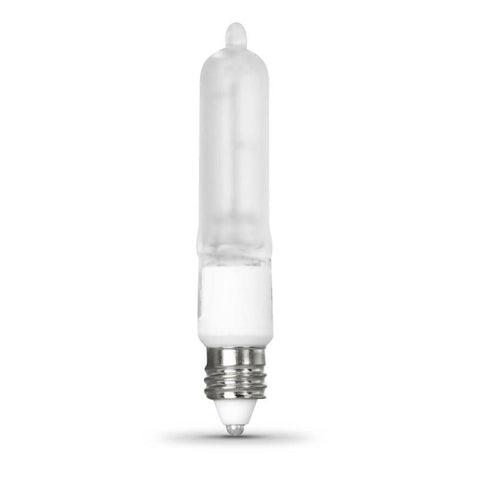 Feit Electric BPQ75/CL/MC Tubular Halogen Bulb, 75 W, E11 Candelabra Lamp Base, T4 Lamp, 3000 K Color Temp