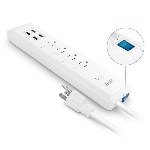 Feit Smart Home 5 ft. L 4 outlets Smart-Enabled Wi-Fi Power Strip with USB White 460 J