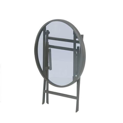 PATIO END TABLE RND STEEL BRN