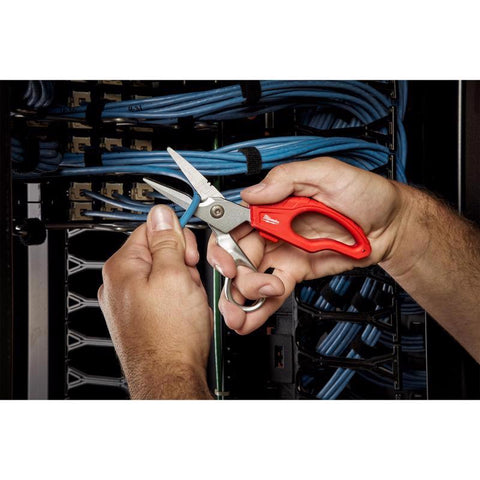Milwaukee 10.65 in. L Red Electrician Snips
