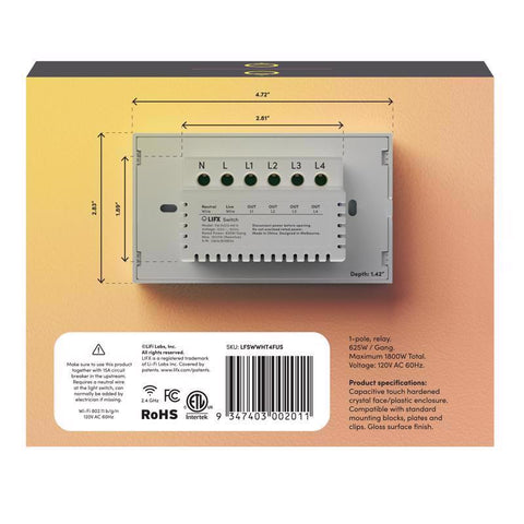 LIFX Smart Home 15 amps Single Pole Smart Smart-Enabled Switch White 1 pk