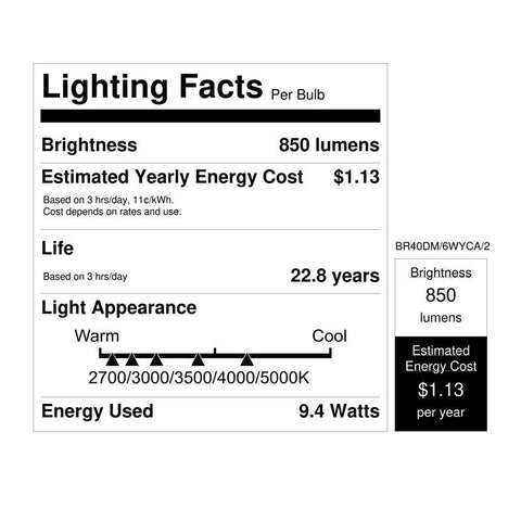 Feit BR40 E26 (Medium) LED Floodlight Bulb Adjustable White 65 Watt Equivalence 2 pk