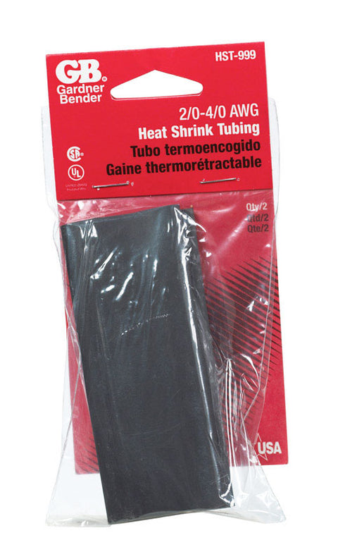 GB 1 in. Dia. Black Heat Shrink Tubing 2
